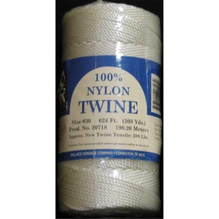 WALLACE CORDAGE Twisted Nylon Twine 1 lbs Fishing Line in White - Size 18 ST1-18